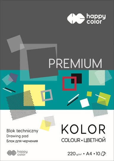 Blok teczniczny Premium, kolorowy, A4, Happy Color Happy Color