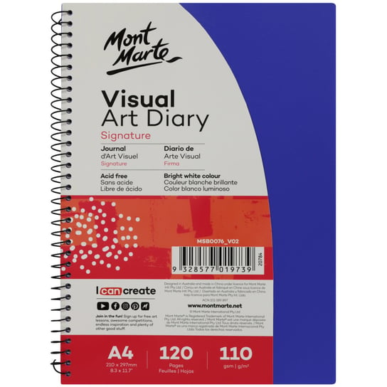 Blok Visual Diary Spirala Mont Marte A4 120 Stron, 110gsm Mont Marte