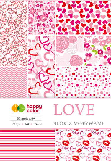 Blok z motywami Love, A4, Happy Color Happy Color