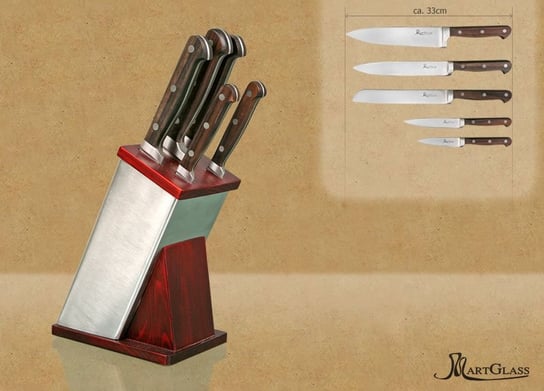 Blok z nożami - 5 części MartGlass Collection