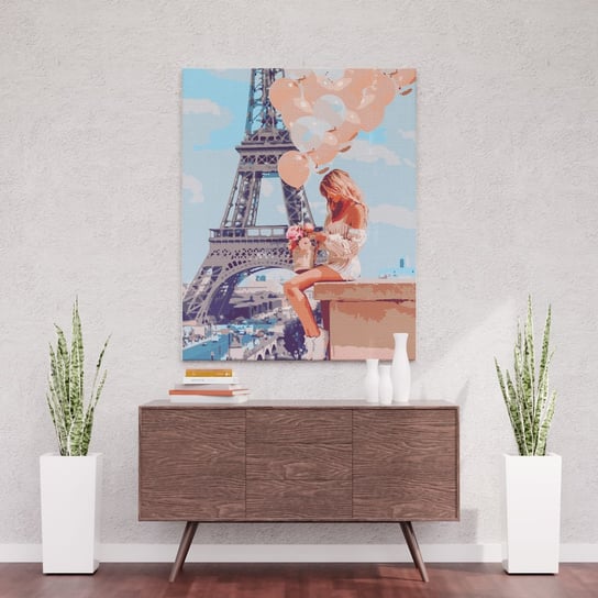 Blondynka pod Wieżą Eiffla - Malowanie po numerach 50x40 cm ArtOnly