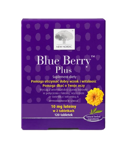 Blue Berry Plus, suplement diety, 120 tabletek New Nordic Healthbrads