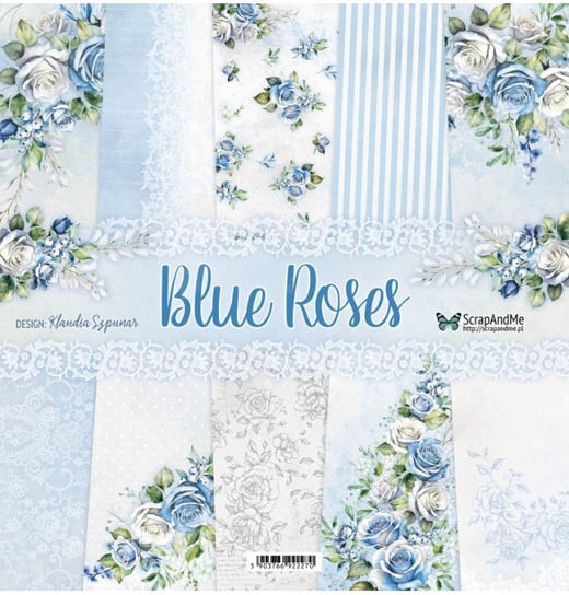 Blue Roses - zestaw papierów 30x30cm Inna marka