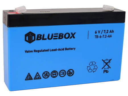 BLUEBOX Akumulator Żelowy VRLA AGM 6V7.2Ah Do Auta Na Akumulator Lean Toys
