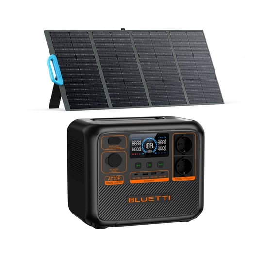 BLUETTI AC70P Generator słoneczny z panelem słonecznym PV120 Ulepszony, Ulepszony AC70 Bluetti