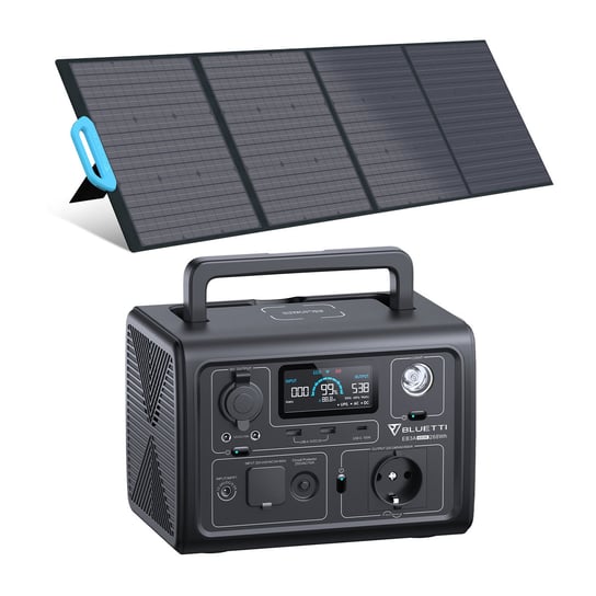 Bluetti Kit De Générateur Solaire Portable Eb3A 600W 268Wh Avec 1Pc Panneau Solaire 200W Bluetti