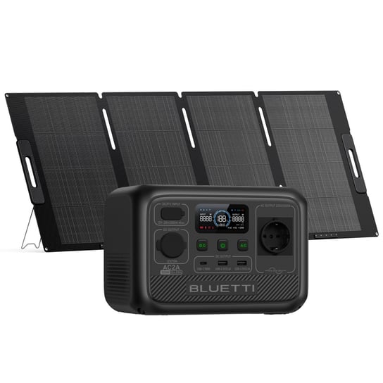 BLUETTI najnowszy model przenośny generator elektryczny AC2A 204,8Wh 300W LiFePO4 bateria zapasowa na wiosenną podróż + Panel słoneczny MP200 Bluetti