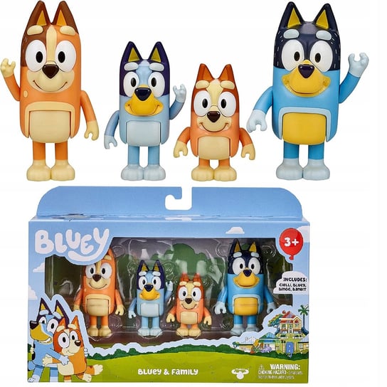 Bluey, Bluey & family zestaw 4 figurek bingo bandit Moose