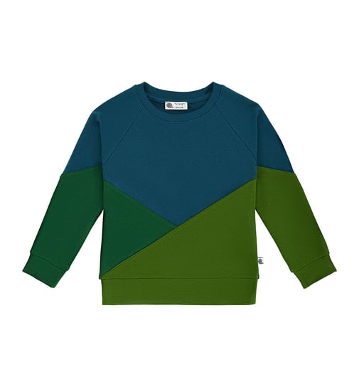 Bluza Bawełniana Geometryczna Zielono-Niebieska - 128/134 TuSzyte