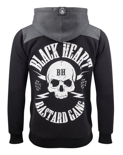 bluza BLACK HEART - BASTARD SKULL, rozpinana z kapturem-L BLACK HEART