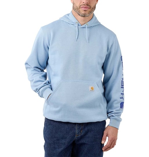 Bluza Carhartt Midweight Signature Sleeve Logo Hooded Sweatshirt ALPINE BLUE Carhartt