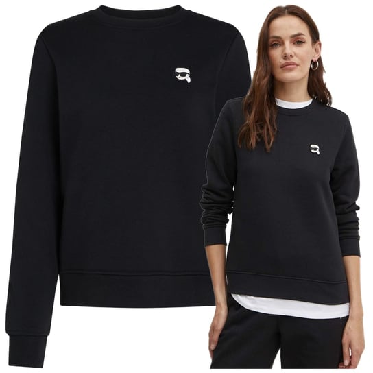 Bluza Damska Czarna Ładna Bawełna logo Karl Lagerfeld bez kaptura Bluza Damska Czarna Ładna Bawełna logo Karl Lagerfeld bez kaptura r.S Karl Lagerfeld
