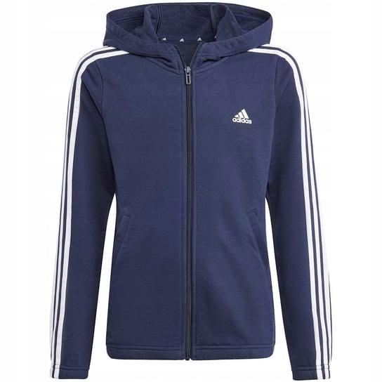 Bluza dla dzieci adidas Essentials 3-Stripes Full-Zip Hoodie granatowa IB16 Adidas