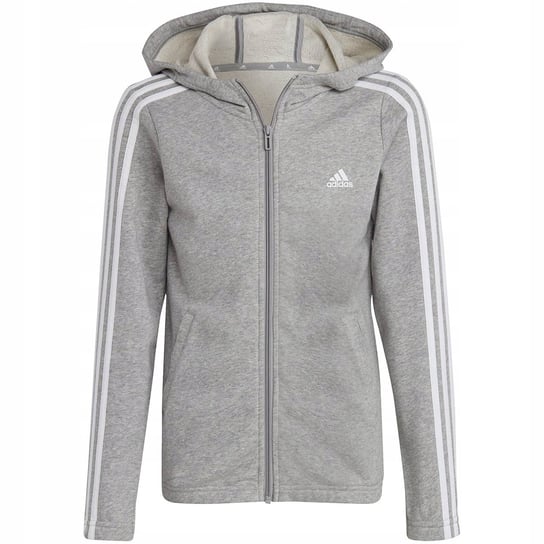 Bluza dla dzieci adidas Essentials 3-Stripes Full-Zip Hoodie szara IC3635 1 Adidas