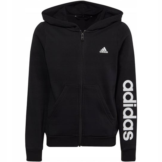 Bluza dla dzieci adidas Essentials Linear Logo Full-Zip Hoodie czarna IC358 Adidas