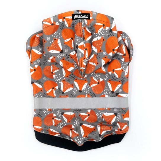 Bluza dla Psa z kapturem Lisiczka, odblaskowy element, deseń liski-L Psiakrew
