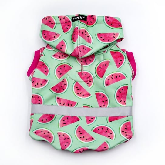 Bluza dla Psa z kapturem Watermelon, odblaskowy element, wzór arbuzy-M Psiakrew