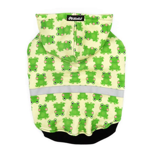 Bluza dla Psa z kapturem Zielone Żabki Psiakrew, odblaskowy element, wzór żabki-L Psiakrew