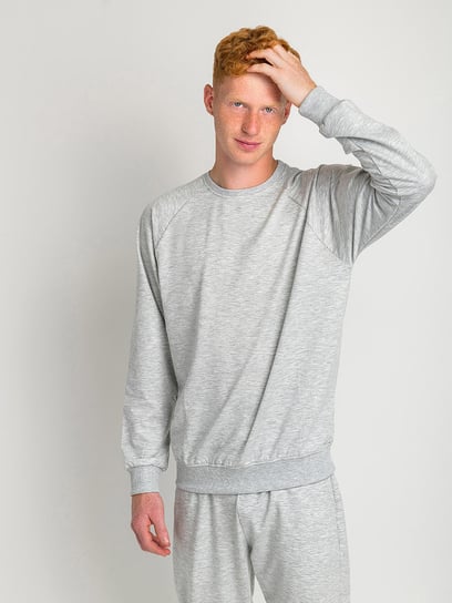 Bluza dresowa BASIC popielaty M SZACHOWNICA