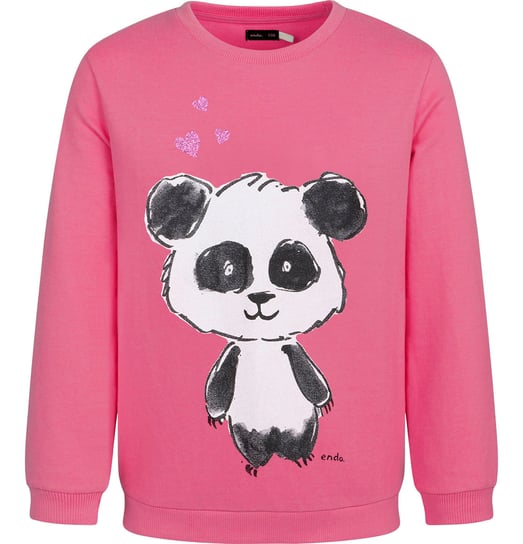 Bluza Dziecięca Dziewczęca Dresowa  Bawełniana Miś Panda Różowa Endo 116 Endo