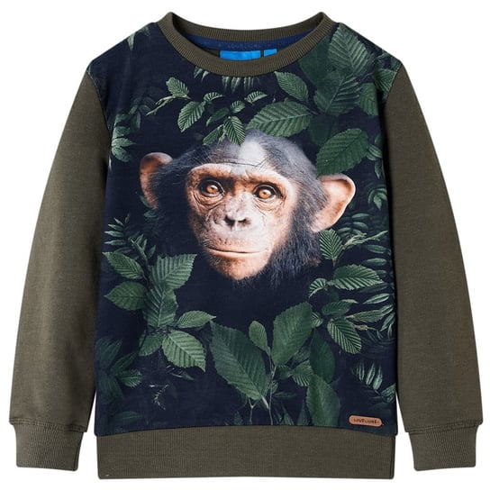 Bluza dziecięca z nadrukiem małpy, khaki, rozmiar  / AAALOE Inna marka