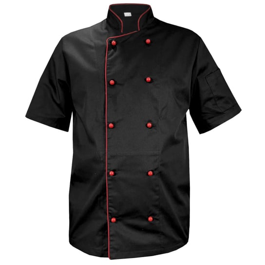Bluza kucharska czarna, bordowa  lamówka i guziki M M&C