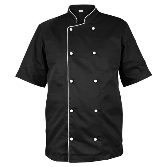 Bluza kucharska czarna z lamówką, rękaw krótki  Mg13rk M M&C