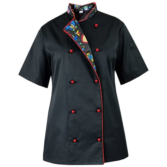 Bluza kucharska damska kitel czarny krótki rękaw MASTER CHEF L M&C