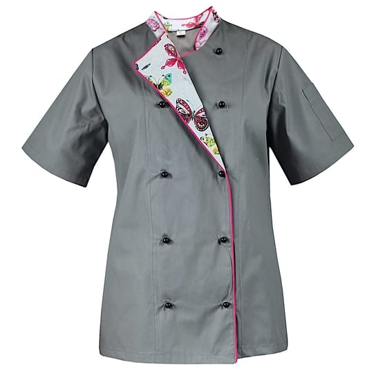 Bluza kucharska damska kitel szary krótki rękaw MASTER CHEF XL M&C