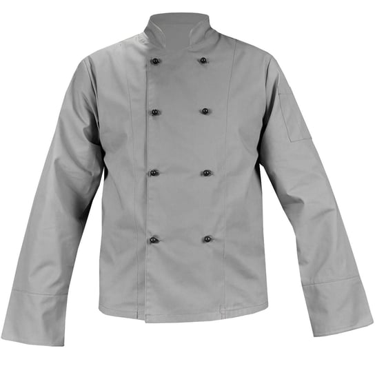 Bluza kucharska SZARA z czarnymi guzikami, kitel, rękaw długi S M&C