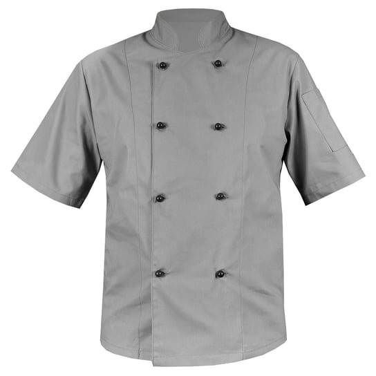 Bluza kucharska SZARA z czarnymi guzikami, kitel, rękaw krótki 3XL M&C