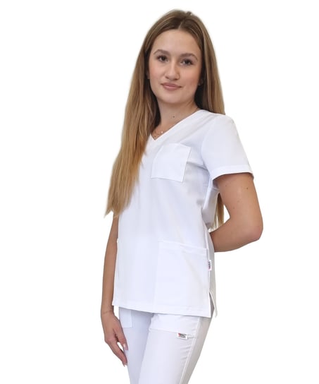 Bluza medyczna biała casual premium roz. 3XL M&C