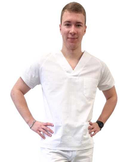 Bluza medyczna biała dla sanitariusza roz. 3XL M&C