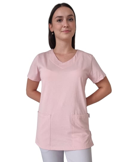 Bluza Medyczna Brudny Róż Elastyczna Bawełna Roz. S M&C