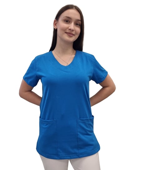 Bluza medyczna chabrowa elastyczna bawełna roz. 3XL M&C