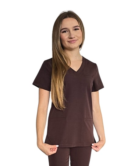 Bluza medyczna czekoladowa basic premium roz. 3XL M&C