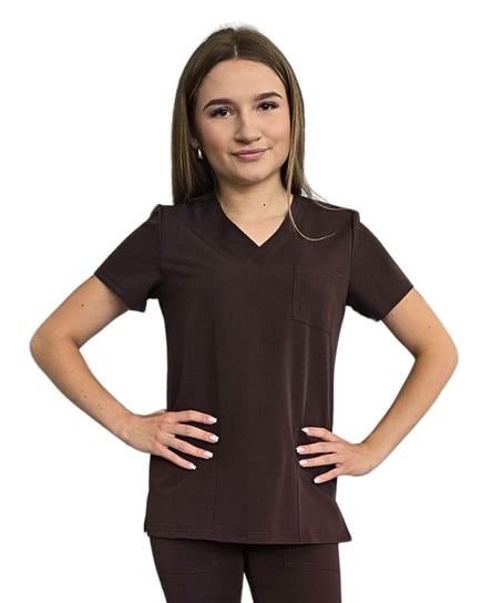 Bluza medyczna czekoladowa casual premium roz. XXL M&C