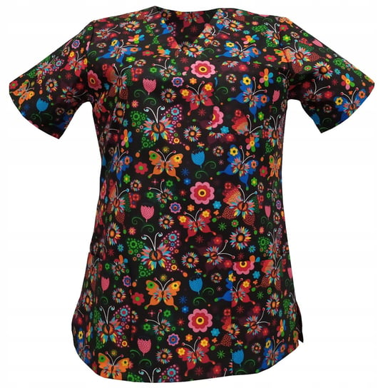 Bluza medyczna damska fartuch kolorowy wzorek 1062 L M&C