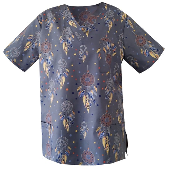 Bluza medyczna damska fartuch kolorowy wzorek 1071 S M&C