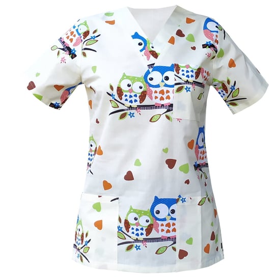 Bluza medyczna damska fartuch kolorowy wzorek 1472 3XL M&C