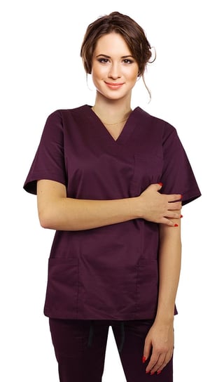 Bluza medyczna damska FLEX elastyczna kolor śliwkowy S M&C