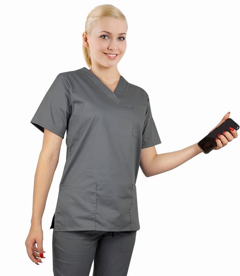 Bluza medyczna damska FLEX elastyczna kolor szary 3XL M&C