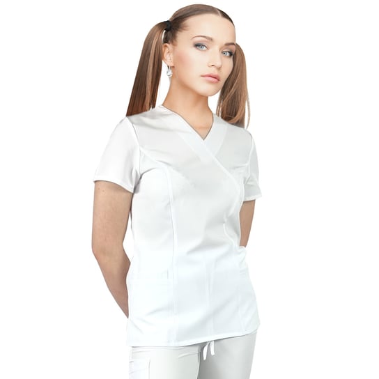 Bluza medyczna elastyczna biała Comfort Fit roz 3XL M&C