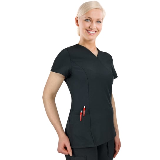 Bluza medyczna elastyczna czarna Comfort Fit roz L M&C