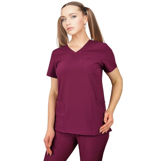 Bluza medyczna elastyczna śliwkowa  Regular Fit roz XS M&C