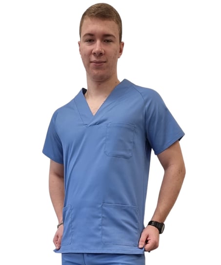 Bluza medyczna niebieska dla sanitariusza roz. 3XL M&C