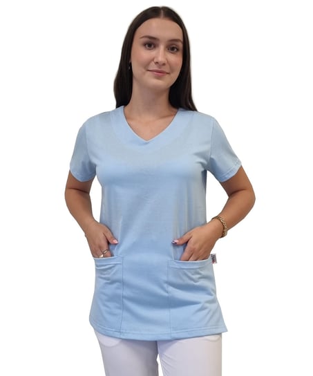 Bluza Medyczna Niebieska Elastyczna Bawełna Roz. 3Xl M&C