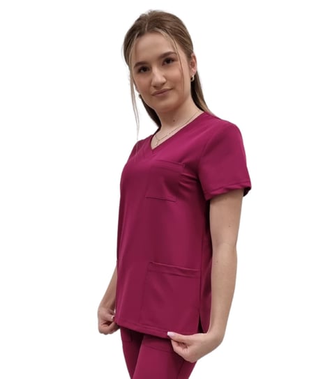 Bluza medyczna wiśnia casual premium roz. S M&C