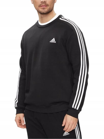 BLUZA męska ADIDAS bez kaptura IB4027 czarna klasyczna bawełniana L Adidas