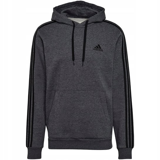 Bluza męska adidas Essentials Fleece 3-Stripes Hoodie ciemnoszara GK9082 2X Adidas